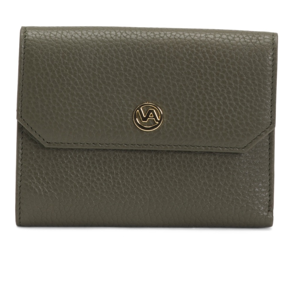 Valentina Leather Wallet in Olive One Size NWT